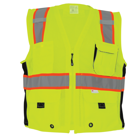 Large 10pack Green Fluorescent Safety Vest w/ Hook & loop closure 