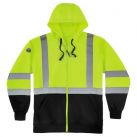 GloWear® 8372 Class 3 Zip-Up Hi-Vis Hooded Sweatshirt - Black Front