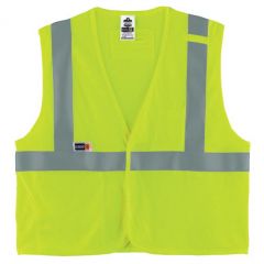 GloWear 8263FRHL Hi-Vis FR Safety Vest - Class 2, NFPA 70E, Mesh, Hook + Loop, Economy