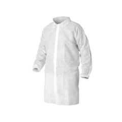 Kleenguard A10 Lab Coat, Elastic Wrists, No Pockets - 50 Pack