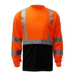 GSS Safety Class 3 Long Sleeve T-Shirt W/ Black Bottom, Orange