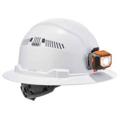 Skullerz® 8973LED Class C Full Brim Hard Hat + LED Light with Ratchet Suspension