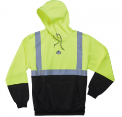 GloWear 8293 Class 2 Hooded Sweatshirt w/ Black Front 