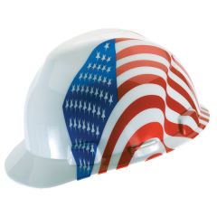 Dual American Flag V-Gard Hard Hat