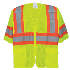 GLO-0135 - FrogWear® HV - High-Visibility Mesh Polyester Surveyors Safety Vest