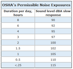 Permissible Noise Exposures